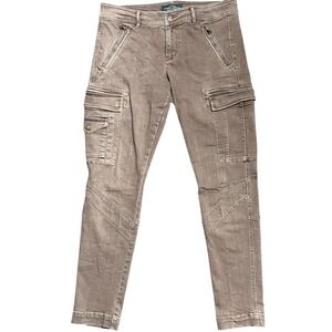 LRL Ralph Lauren Cargo Pants Womens Size 8 Brown Skinny Fit Zip Pockets
